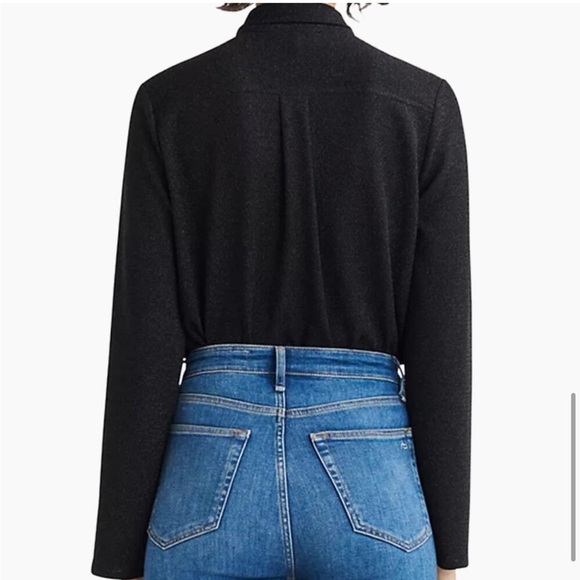 NEW Rag & Bone Lilith Metallic Blouse Top in Black - Size S - Picture 7 of 11